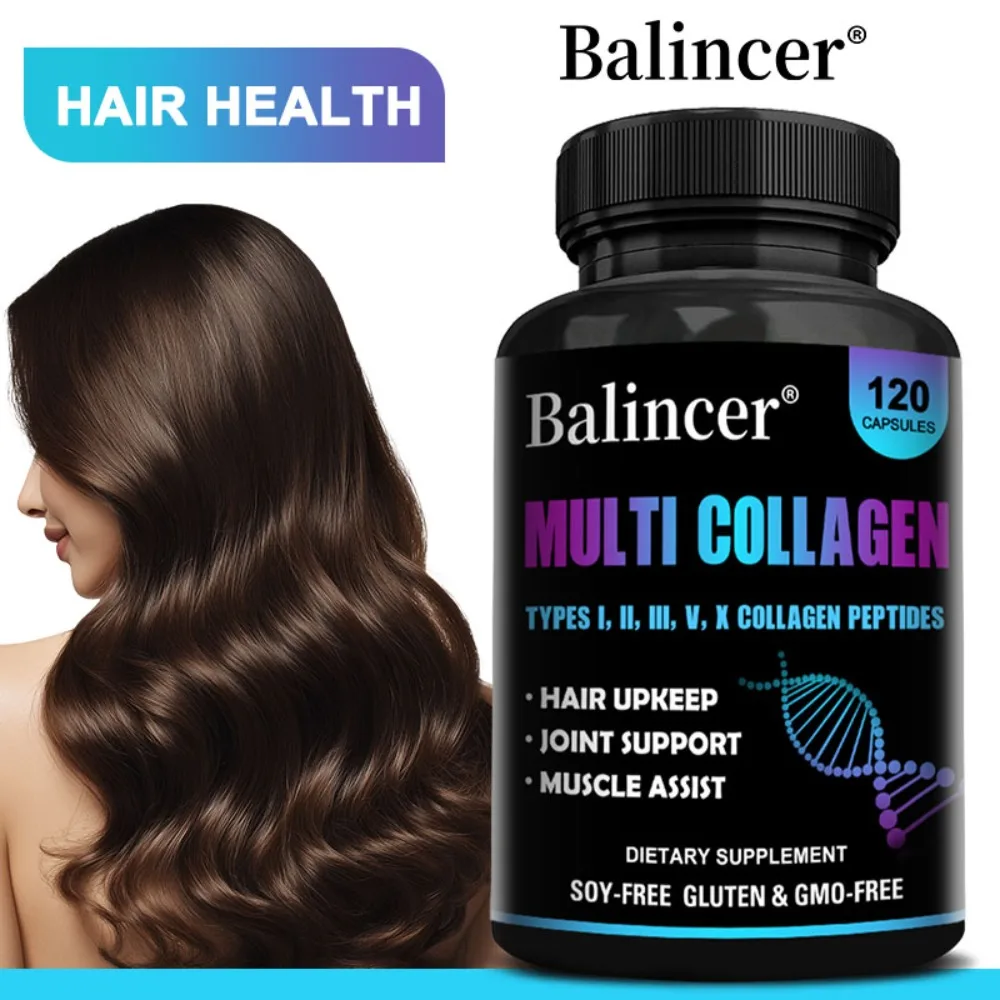 Multi Collagen Peptides Capsules - Supports Skin, Hair, Joint Health, Promote Collagen Production, Delay Aging,Enhances Immunity