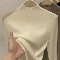 AOSSVIAO Women Autumn Winter 2026 Fashion Turtleneck Jumpers Female Slim Fit Sweater Ladies Solid Color Knitted Soft Pullovers 3