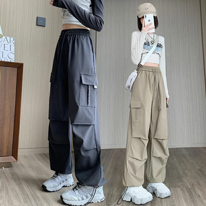 السراويل البضائع النسائية الكورية جميع المواسم البوليستر حك شبه واسعة ملابس منزلية صالة سهلة مريحة لينة استرخاء الحد الأدنى الترفيه #1