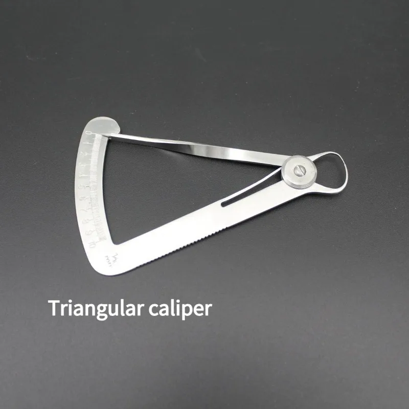 Dental Stainless Steel Aluminum Alloy Finger Ring Ruler Root Canal Measuring Ruler Triangular Caliper Oral Measurement Tools