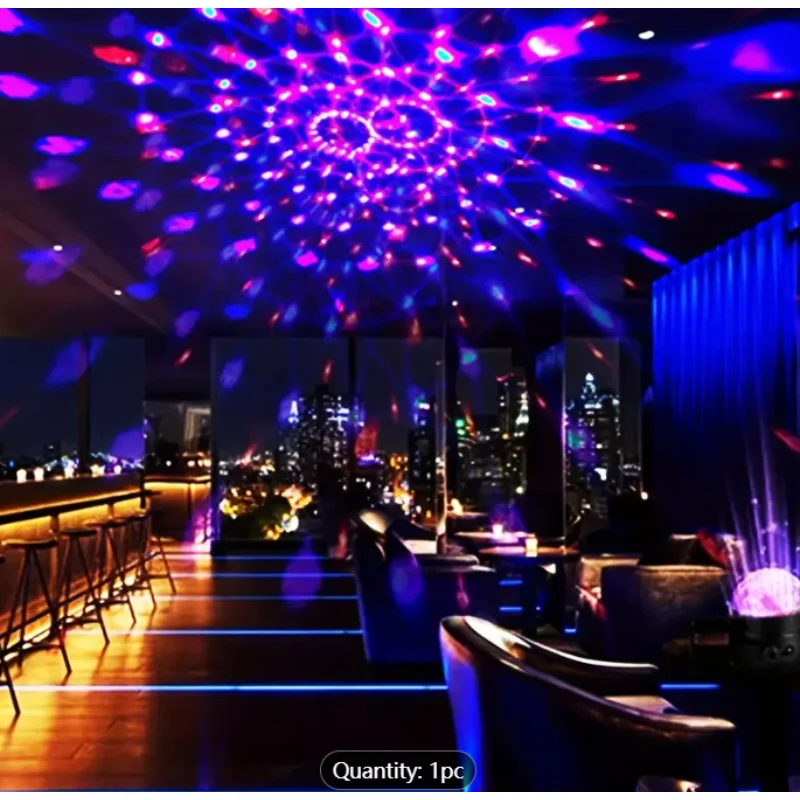 Geluidsgeactiveerde RGB-discoballicht met afstandsbediening, 7-kleurmodi, muzieksynchronisatie, DJ-feestverlichting voor dansvloeren, bruiloften, bars,
