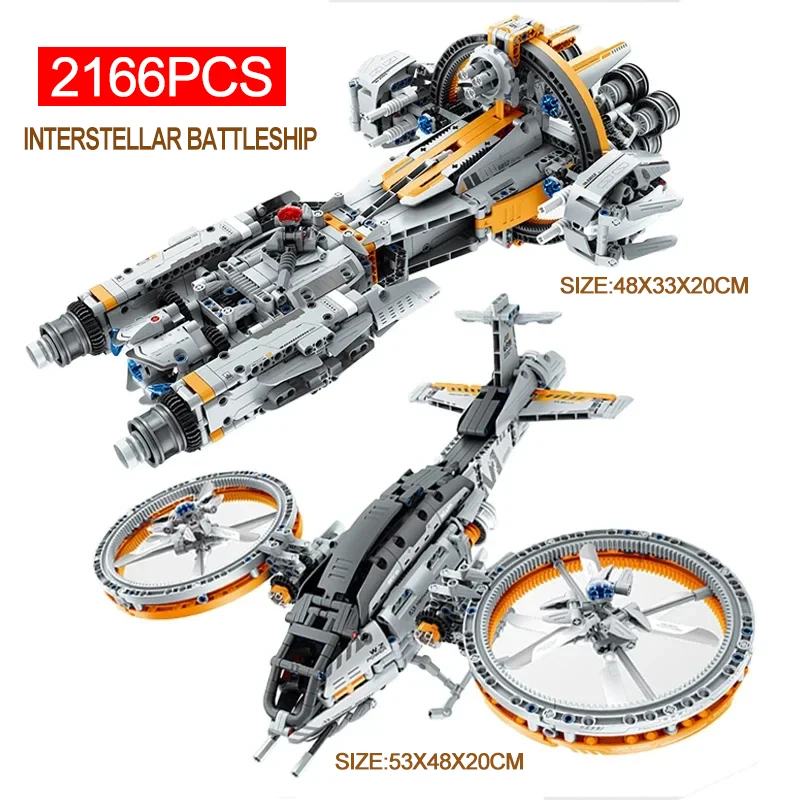 High-Tech Spaceship Starship Combat Aircraft Building Block MOC Starfighter Brick Educational Toys For Children Christmas Gifts