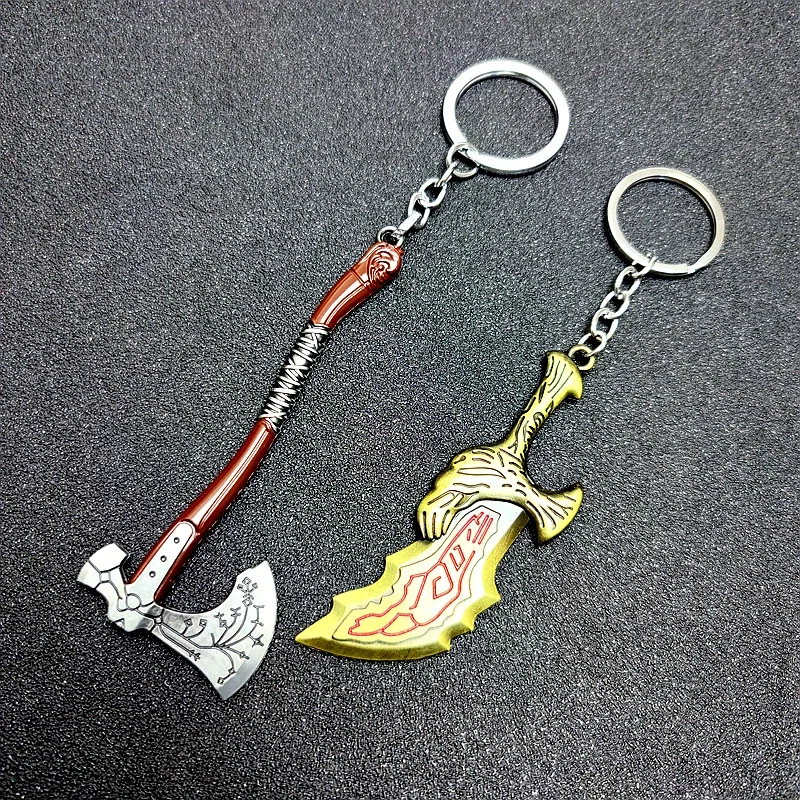 God of War Keychain Kratos Axe Leviathan Key Chain Keyring Blades of Chaos Swords Game Accessories Car Key Ring Pendant Llaveros view 4