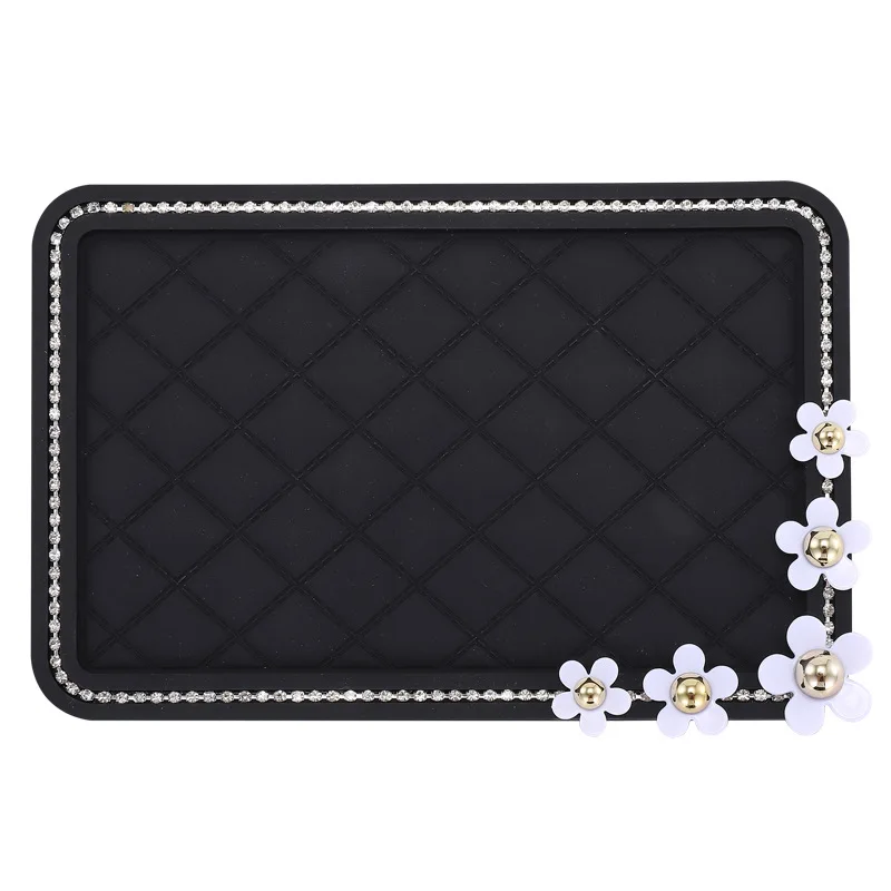 Car Anti-slip Pad, Car Ornament Car Feather Pad Car Interior Control Silicone Pad Car Decorative Diamondencrusted Pad NewProduct