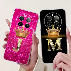 For Realme 12 Pro Plus Case 12Pro Silicone Soft 26 Crown Letter Back Cover For Realme12 Plus Bumber Shells Realme12 Pro+ Fundas