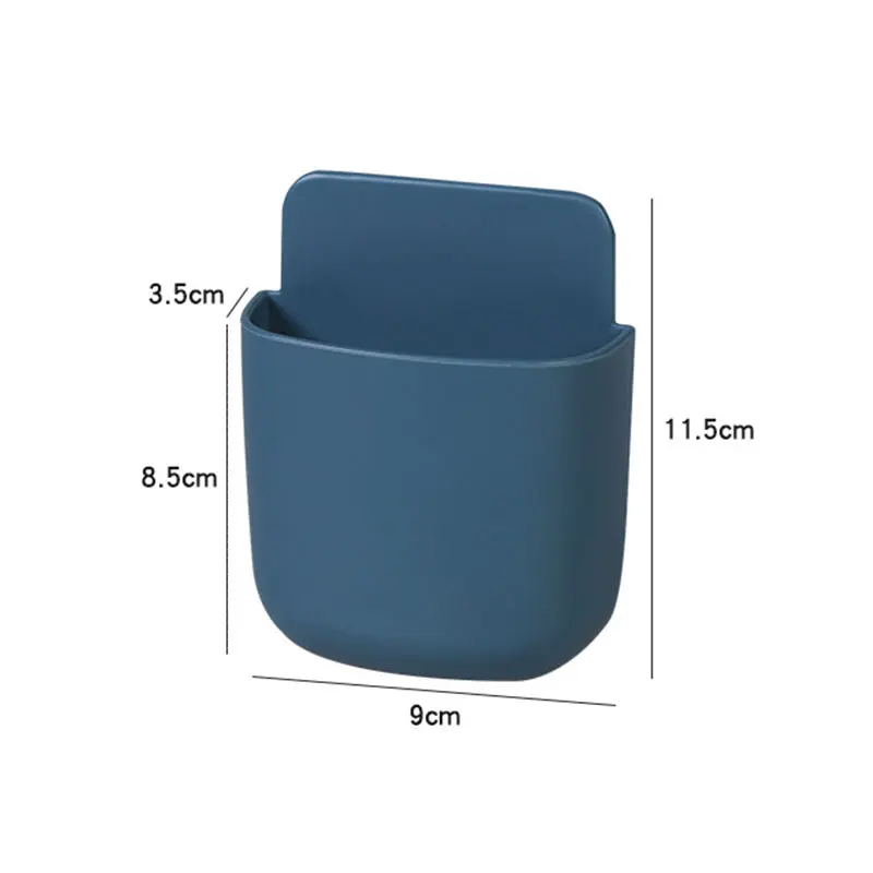 Wall Mounted Storage Box Remote Control Storage Organizer Case Mobile Phone Plug Holder Stand Rack storage gray wall hanging