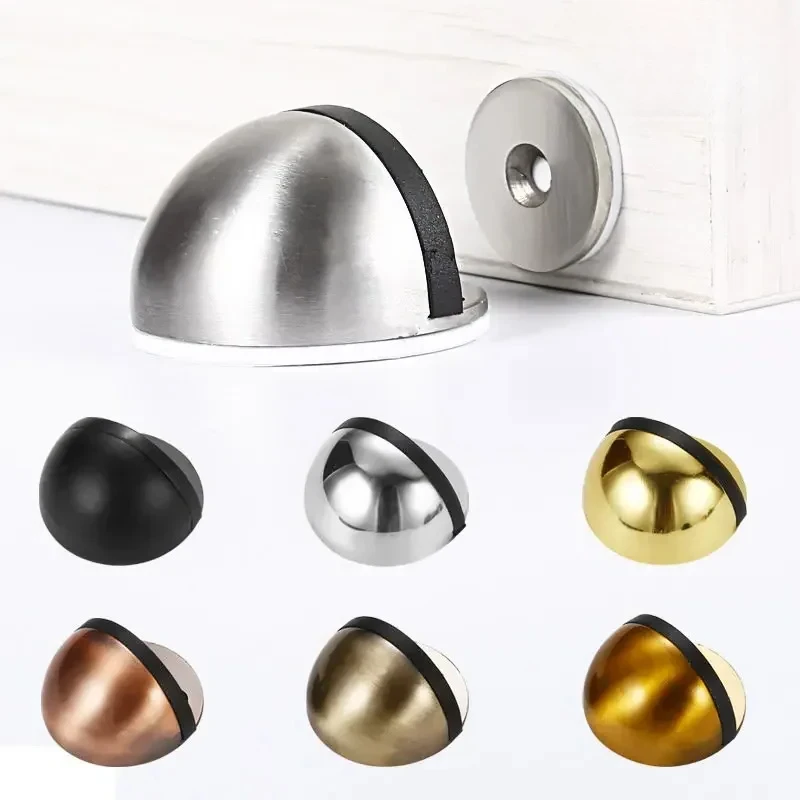 

doorstop Non Punching Sticker Hidden Stainless Steel Rubber Door Stopper Door Holders Catch Floor Mounted Nail-free Door Stops