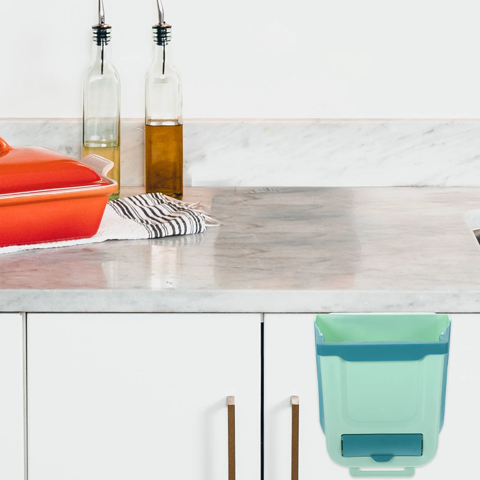 

Hanging Trash Can Foldable Kitchen Garbage Bin For Cabinet Door No Drilling Small Waste Organizer Recycling Container