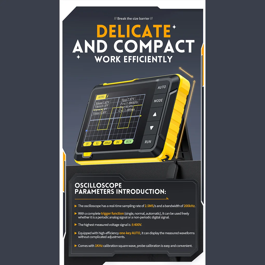 FNIRSI DSO152 Digital Oscilloscope Analog Bandwidth Signal Generator Transistor 2-in-1 Multi-function Diode Spectrums Analyzer