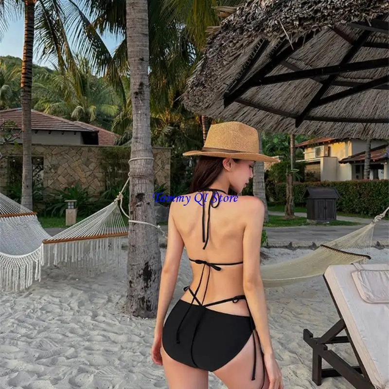 تتميز مجموعة ملابس السباحة F1FD المكونة من قطعة واحدة بجزء علوي تانكيني أنيق قابل للتعديل للشاطئ #6