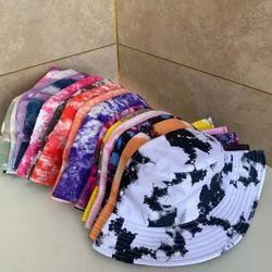 Zomer Tie Dye Bucket Hat for Men Women Reversible Fashion Hip Hop Hat Fisherman Bob Street Outdoor Travel Boys Girl Hat Panama