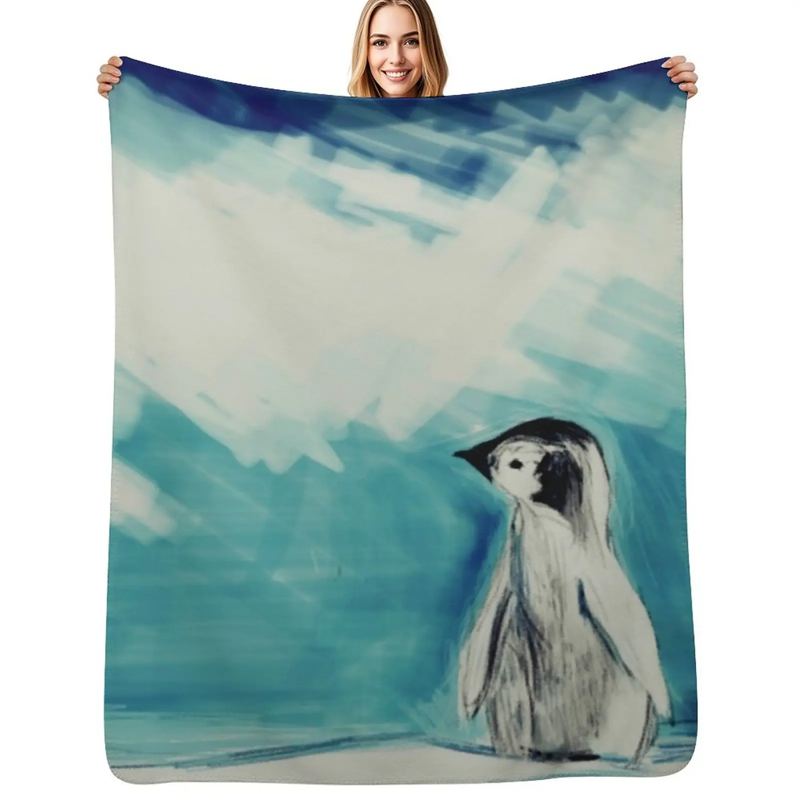 Baby Penguin Throw Blanket Soft Warm Blanket Gift for Grandparents