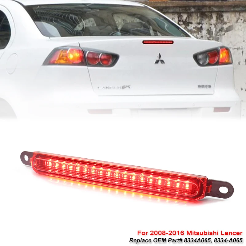 1PCS For Mitsubishi Lancer EVO 2008-2016 8334A08 High Mount Brake Lights Black/Red/Clear Shockproof Shell Rear Third Stop Lamps
