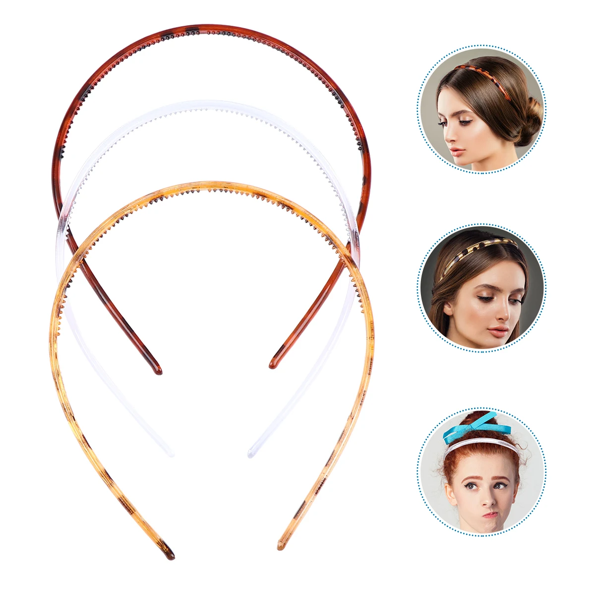 

Plastic Headb Buckle Non slip Elastic Hoop Hair Headwear Fashionable Colorful Hair Decorations Adults Children