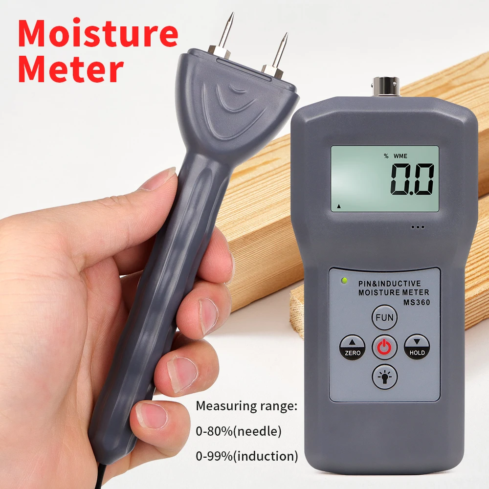 Digital Moisture Meter Highly Sensitive Humidity Tester Concrete, Wood, Paper, Bamboo, Carton and Textile Hygrometer Detector