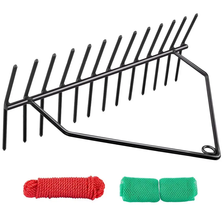 أشعل النار المائية، لا يتطلب التجميع، قاطع أعشاب البحيرة بقضيب فولاذي 8.6، لحام قطعة واحدة، مشط أعشاب البحيرة لمناظر طبيعية شاطئ البركة