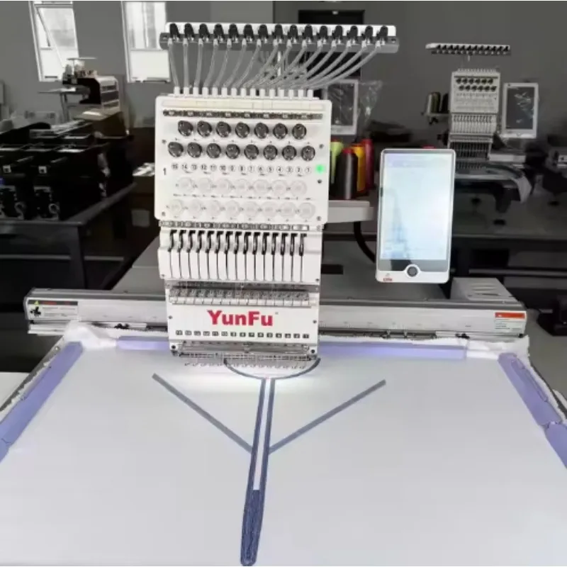 Single Head 12 15 Needles Embroidery Machine Best Price 1200PRM Cap Flat T Shirt Embroidery Machine