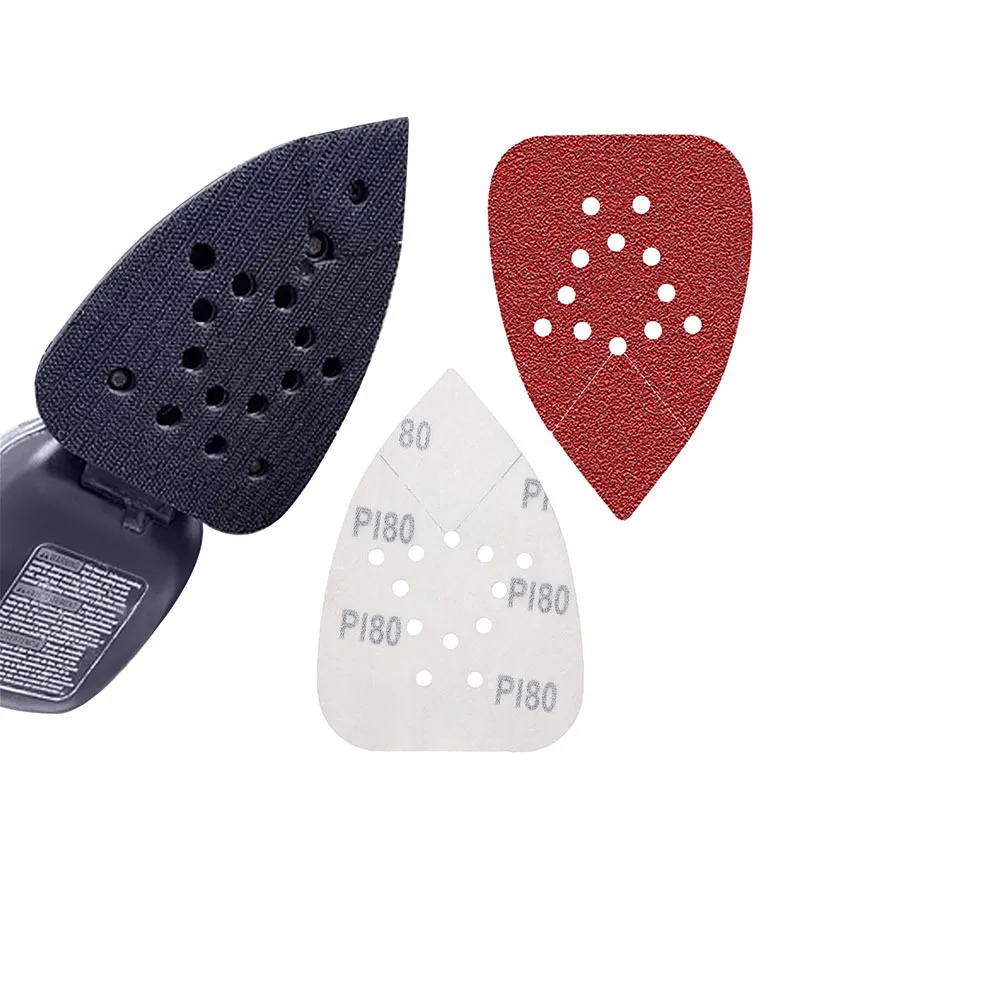 마우스 샌더용 샌딩 패드 12개, 12홀 후크 앤 루프 삼각형 팜 샌더 샌딩 시트, 데커 마우스 샌더용