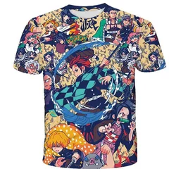 Hot Salling New Anime Demon Slayer Cosplay 3D Print T-Shirts Fashion Men/Women Cartoon Tee Shirt Casual Kid Short Sleeve Tops