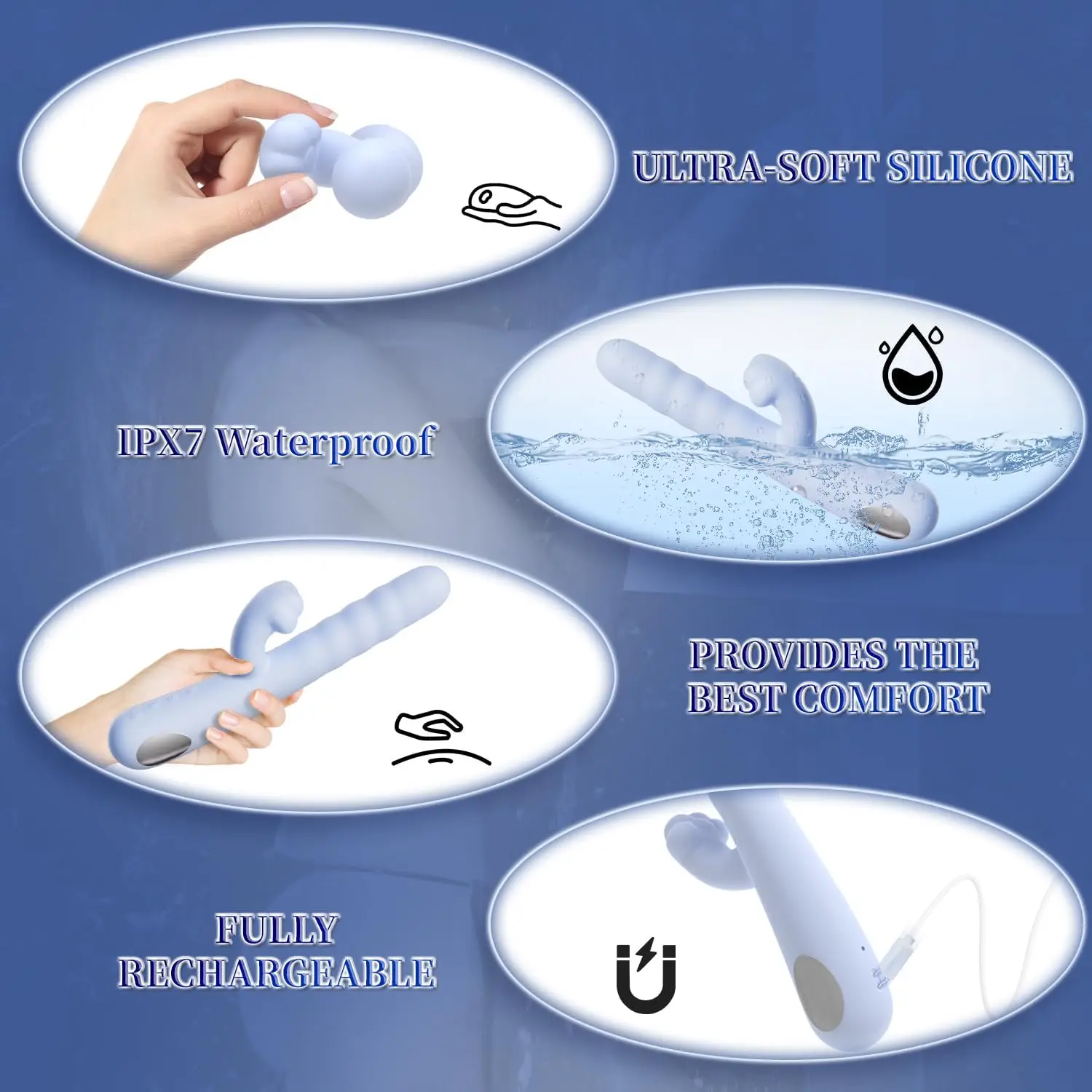 G Spot ألعاب جنسية هزازة للنساء، جهاز تدليك هزاز للتحكم في التطبيق لتحفيز البظر الشرجي الأنثوي، لعبة جنسية 3 في 1 مع 2 Inf