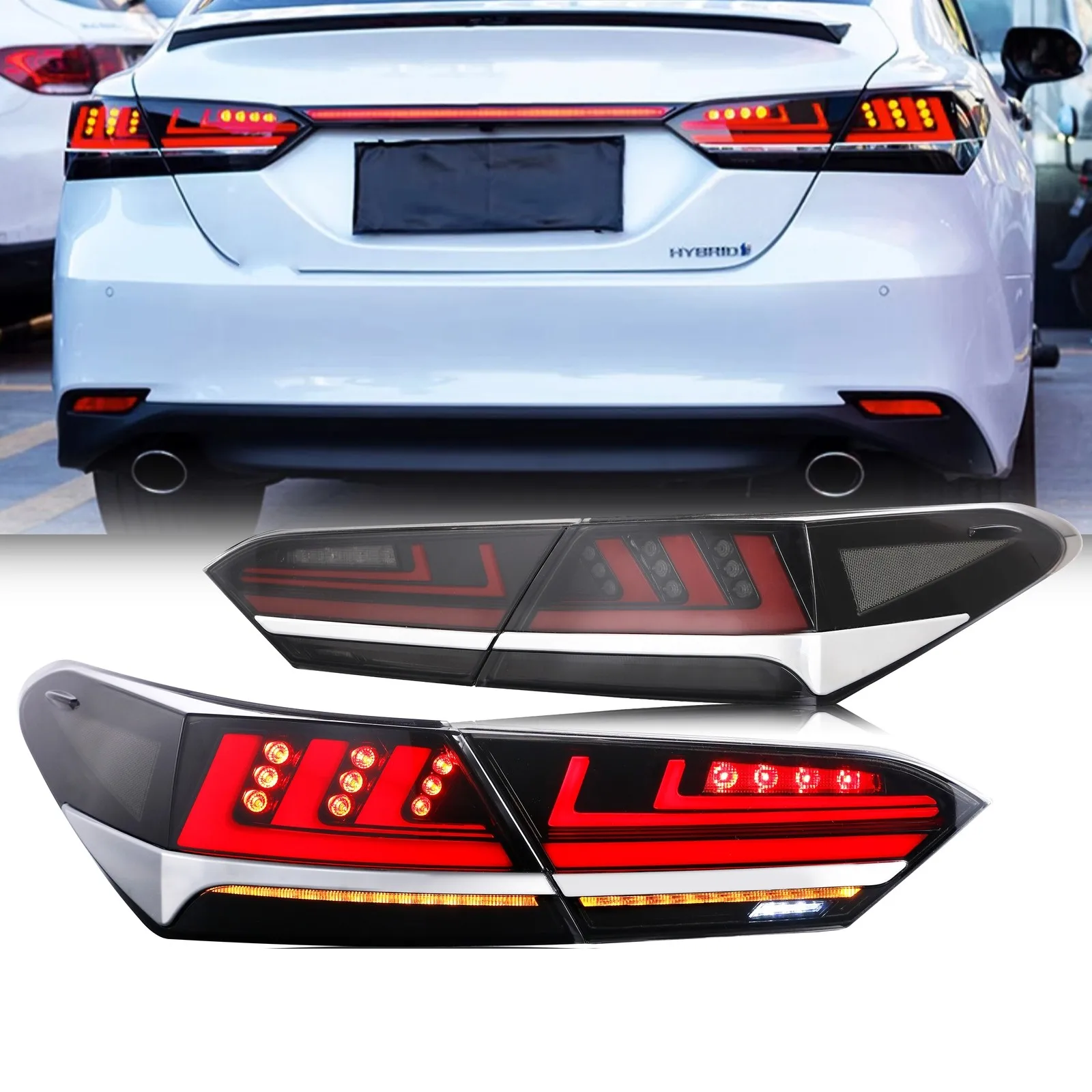 

LED Tail Lights Assembly for Toyota Camry 2018-2023 Animation Sequential Sequential Turn Signal Trunk Rear Brake Lamps