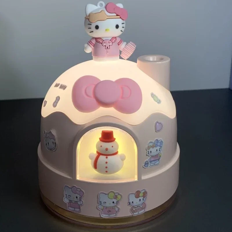 

Увлажнитель воздуха Sanrio с изображением героев мультфильмов «Hello Kitty», розовый и белый Снежный увлажнитель, настольная модель с украшениями, роскошный подарок для детей на весну и фестиваль, день рождения