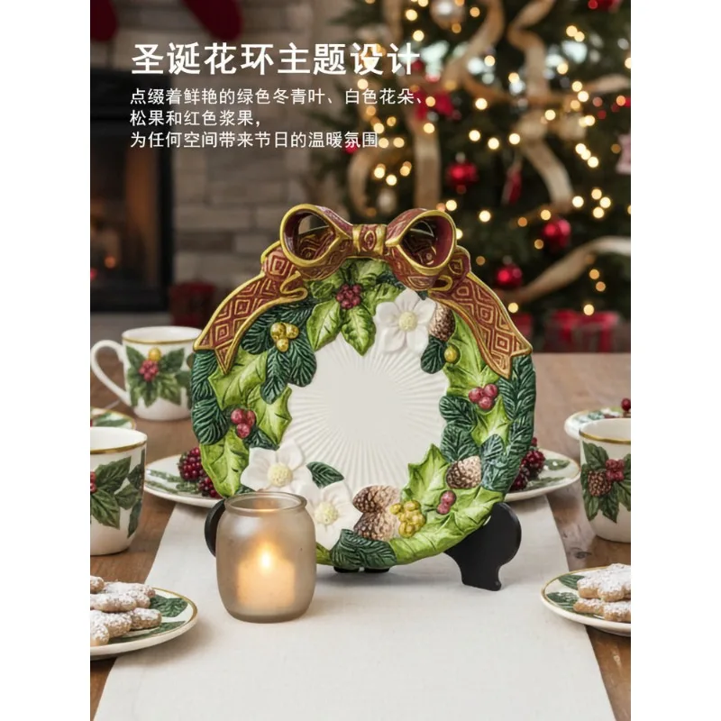 Candy Plate Three-dimensional bow plate Hand-painted dim sum plate