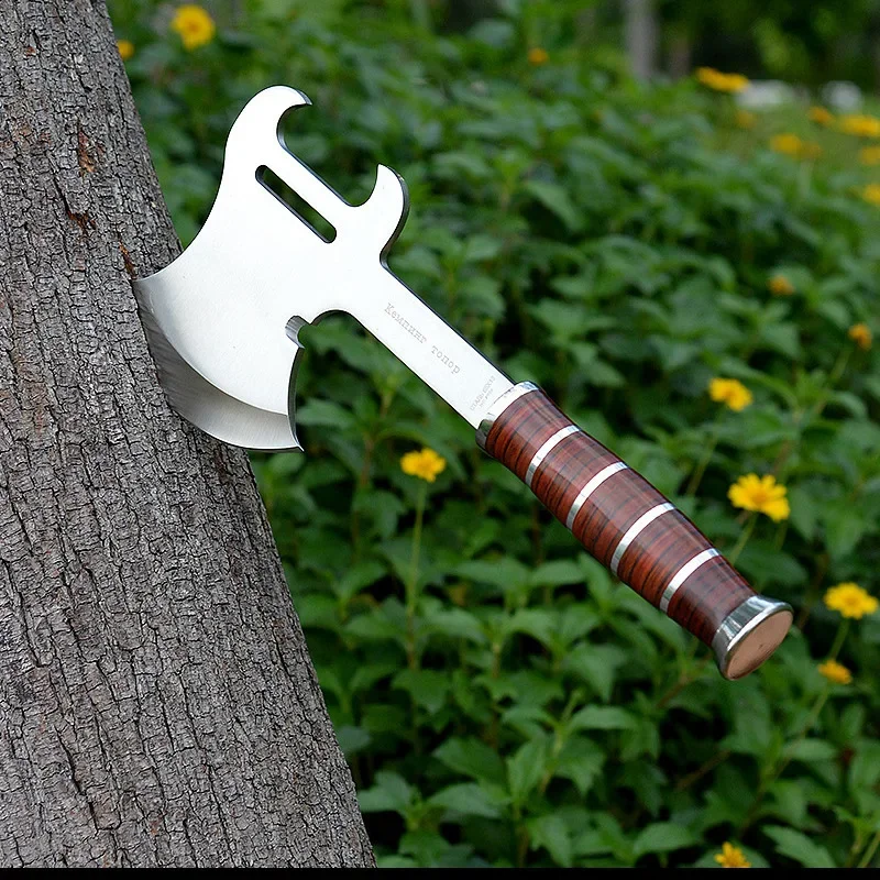 Multifunctional Tactical Axe Knife Self Defense Weapon Outdoor Axe Mountain Breaker Hand Axe Band Saw Camping Engineer