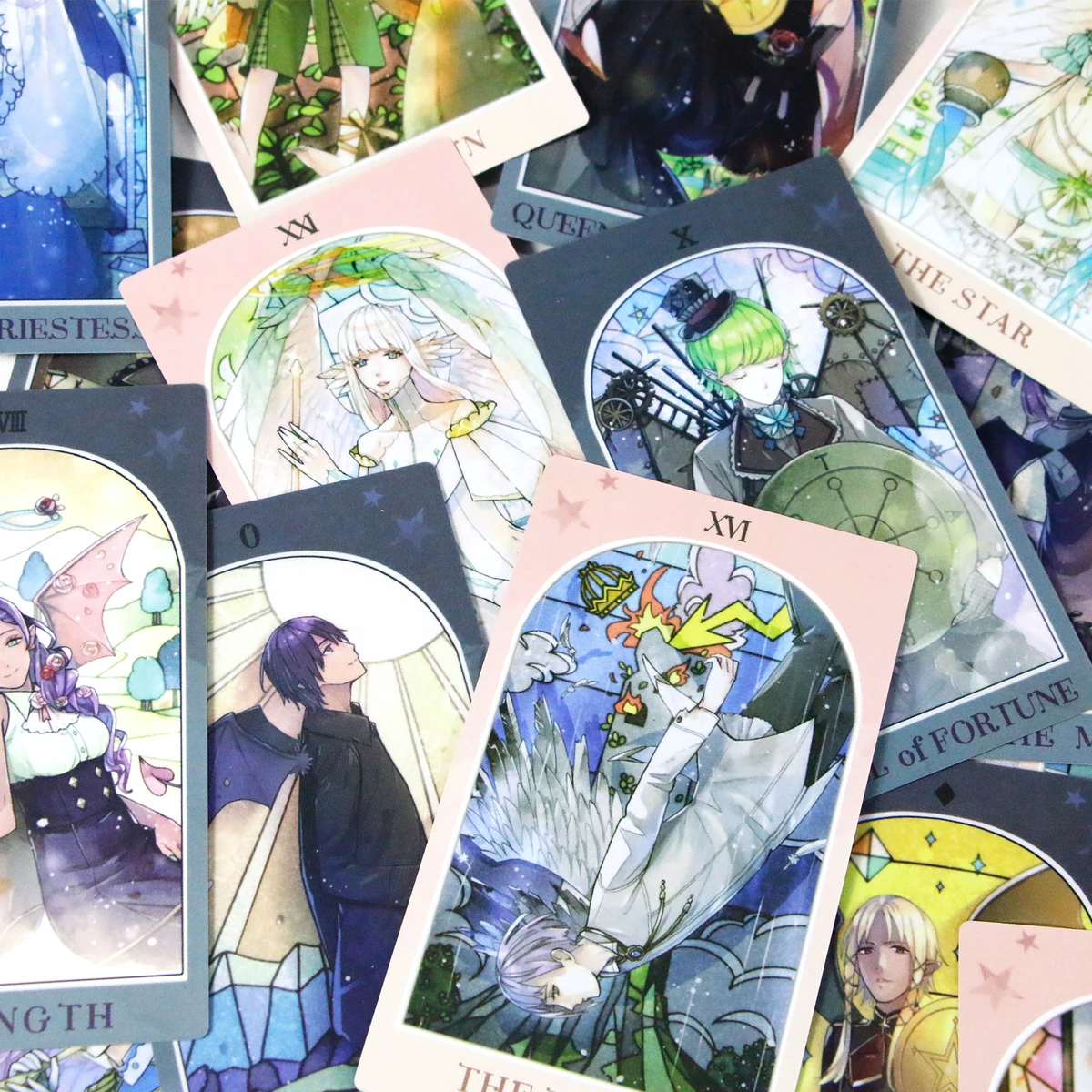 2 In 1 Luna\'s Dark Angel and Light Angel Tarot Deck 156 Pcs Tarot Cards 12*7cm In Rigid Box