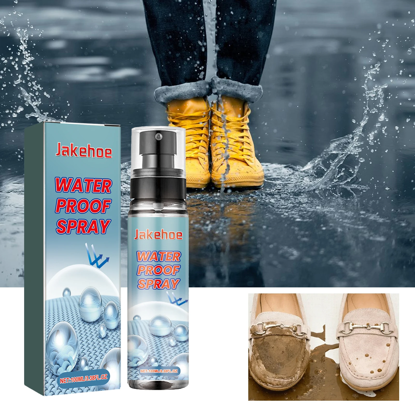 Jakehoe Nano Waterproof Decontamination Spray, Jacket Shoes Upper Waterproof Snow-proof Cleaning Decontamination Spray