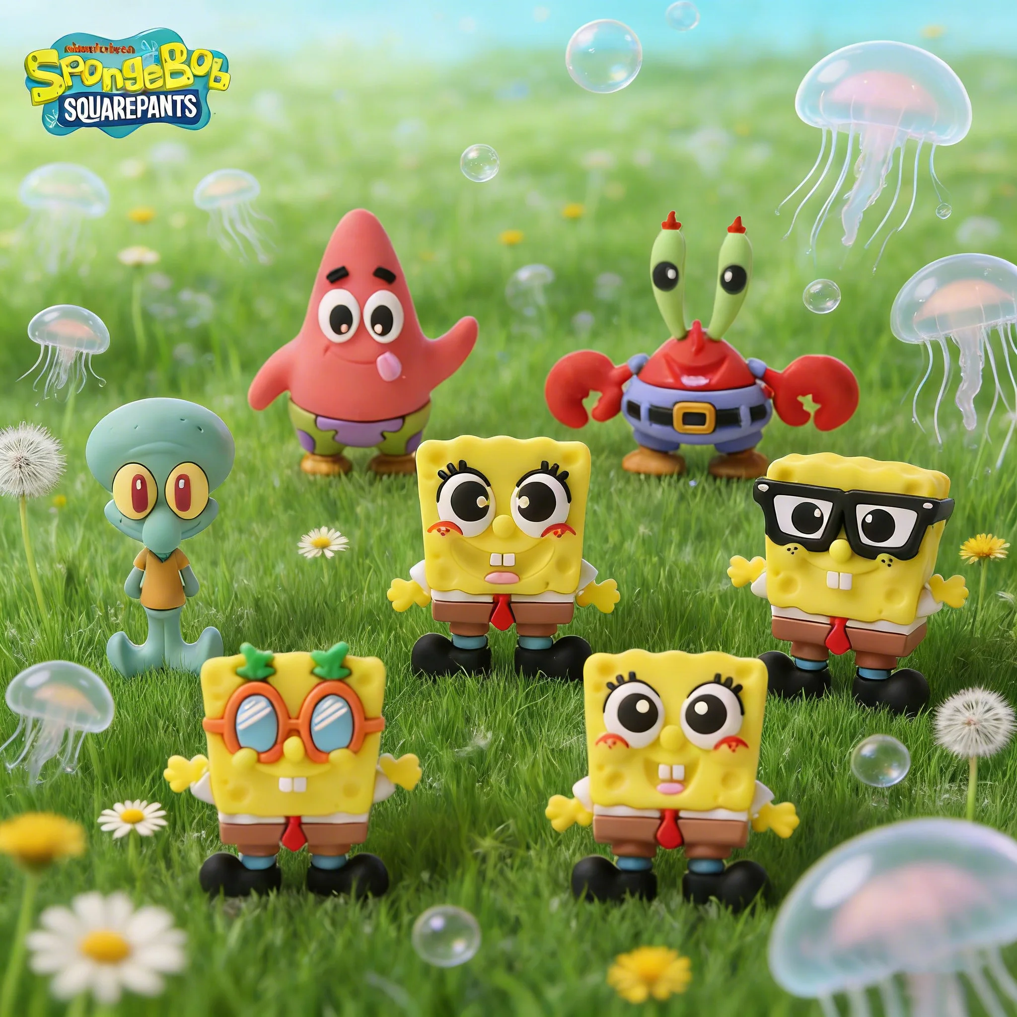 1PC SpongeBob Officially Licensed SquarePants Mystery Box 3D Figurines Random One Cute Collectible Ornament Desk Decor GreatGift