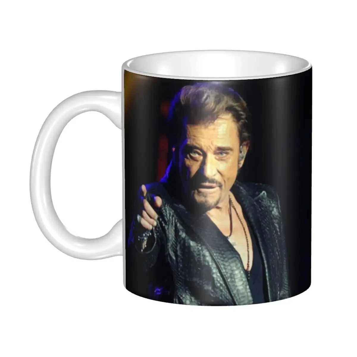 Johnny Hallyday Coffee Mugs DIY Custom France Rock Singer Ceramic Mug Creative Gift Men Women Outdoor Work Camping Cups