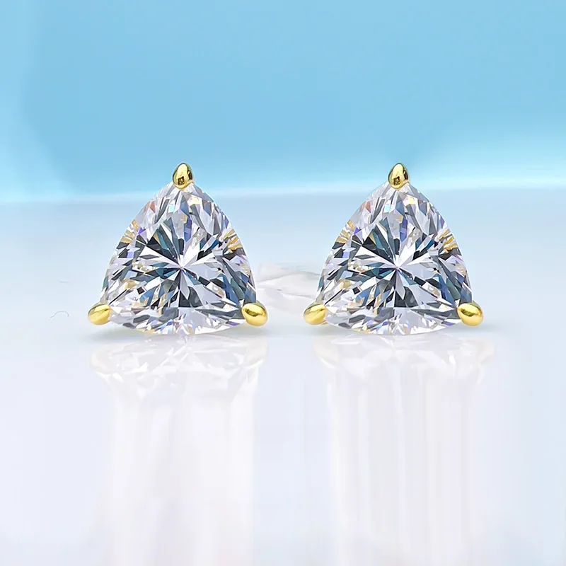 925 Silver High Carbon Diamond Earrings Brand New Super Bright Summer Small and Exquisite Earrings Wedding Jewelry