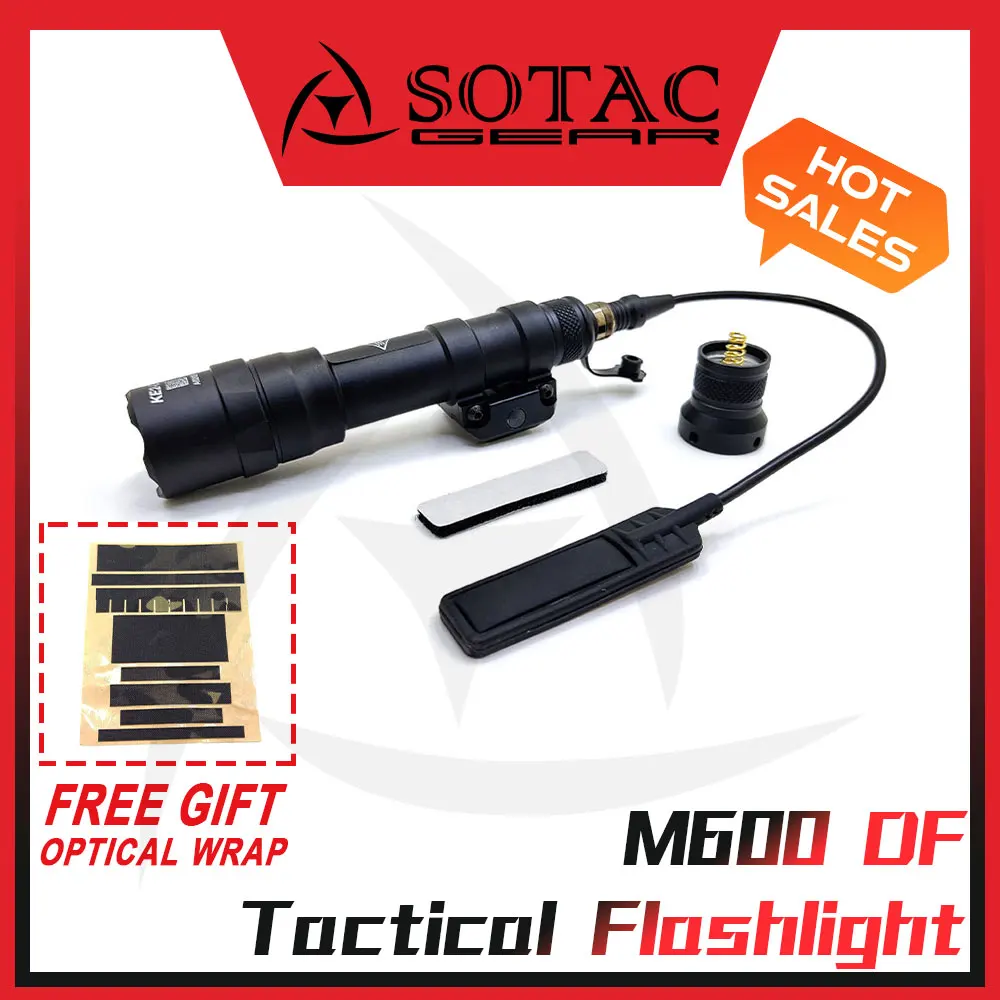 

Weapon M600DF Flashlight Light with Wrap Sticker Fit 20mm Rail Tactical Hunting Metal Scout Lights with Remote Pressure Switch