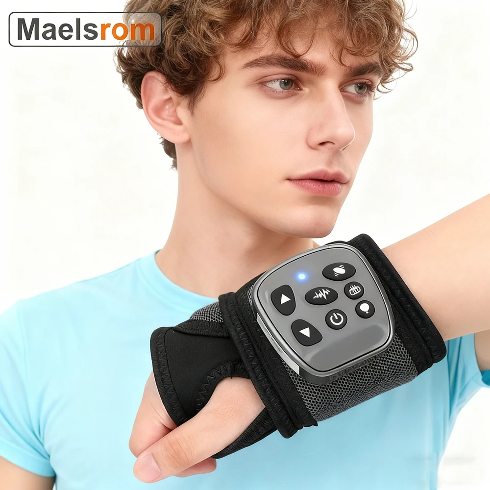 

Electric Heated Wrist Band Vibration Massager for Hand Joint Pain Relief Rechargeable Warming Glove for Carpal Tunnel Arthritis