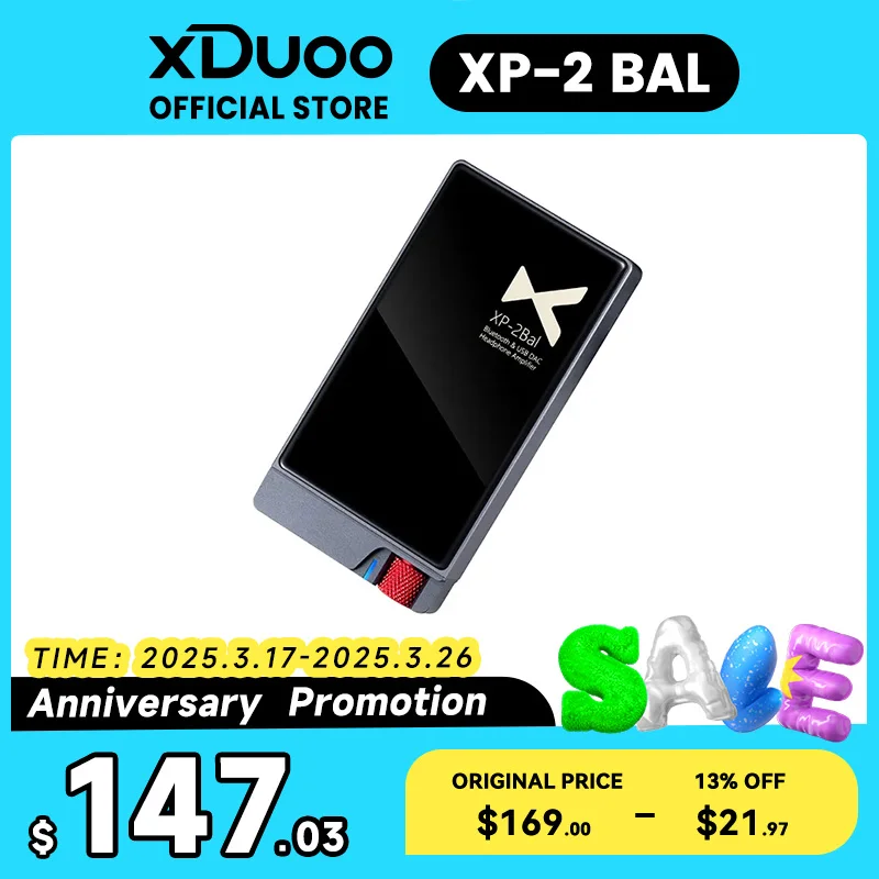 XDUOO XP-2 BAL DAC Balanced Headphone Amplifier ES9018K2M HD Bluetooth CSR8675 Bluetooth 5.0 USB DAC 320Mw Output Power XP2BAL