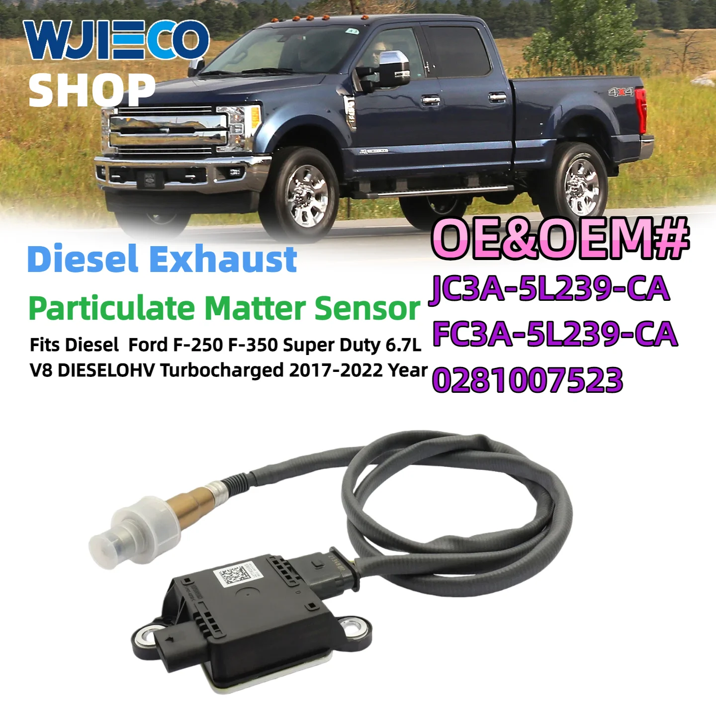 

WJIECO JC3A-5L239-CA JC3A5L239CA FC3A-5L239-CA FC3A5L239CA 0281007523 Particulate Matter Sensor PM Sensor Fits Ford F250 F350
