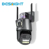 6MP 3K Wifi Camera Dual Lens Security Protection Waterproof Security CCTV Video Surveillance Camera Police Light Alarm IP Camera