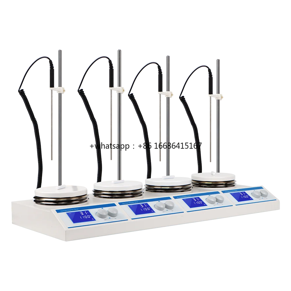 

Wholesale Price 4 Position Heating Magnetic Stirrer Digital Display Cheap Hotplate Multi Position Magnetic Stirrer For Lab