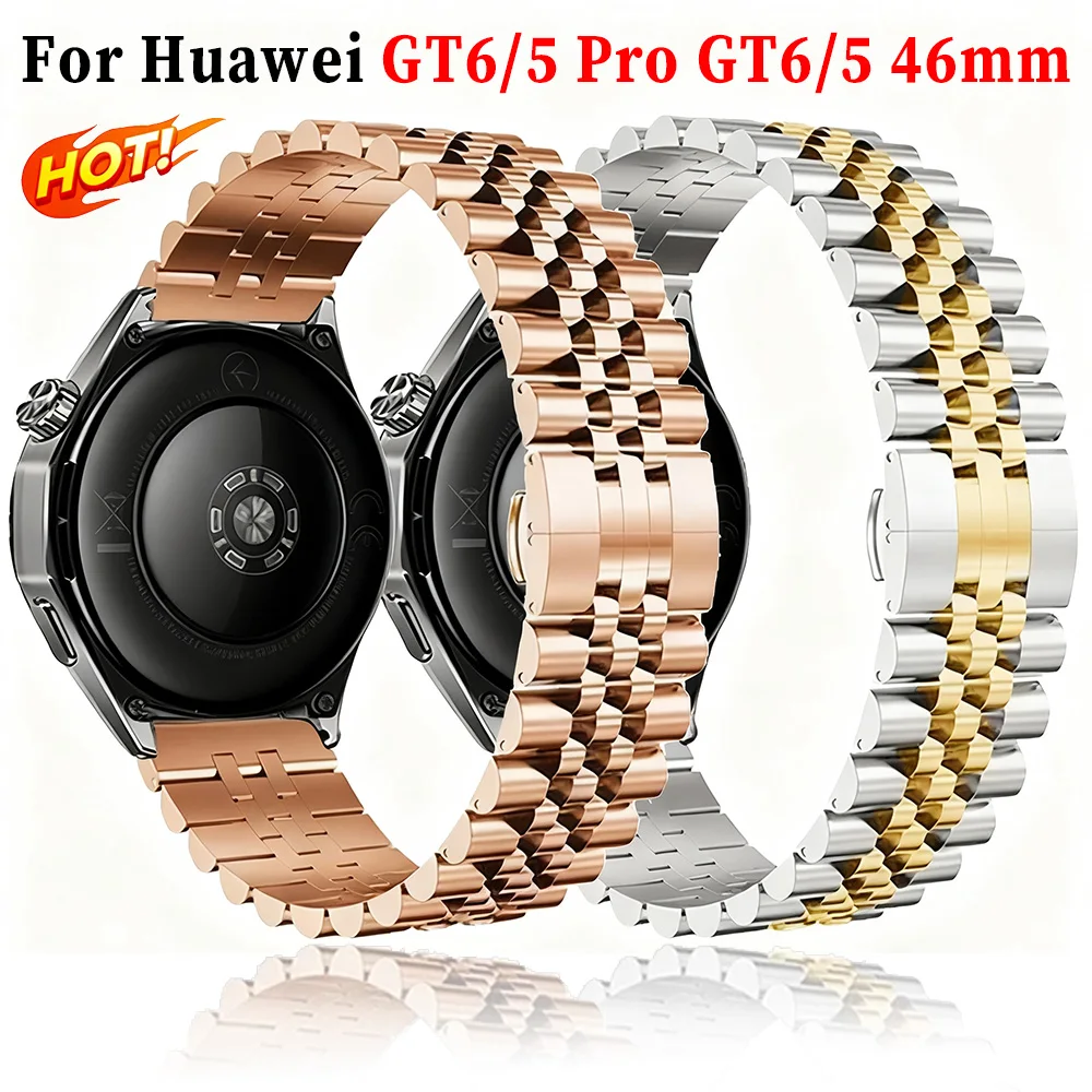 22 مللي متر معدن الفولاذ المقاوم للصدأ حزام لهواوي ساعة GT6/5 برو GT6/5 46 مللي متر الراقية سوار معصمه هواوي ساعة 5 4 46 مللي متر Correa #1