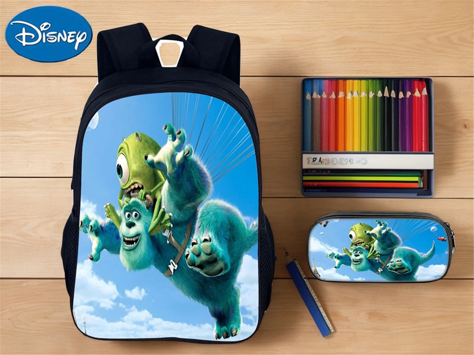

Monsters University Unisex Boy Girl Lightweight School Backpack,Miniso Rucksack with Pen Case 2Pcs Set