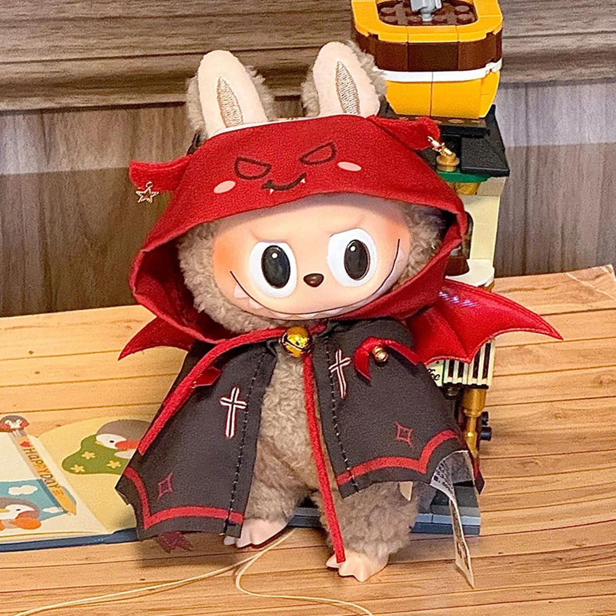 Labubu V1 V2 줄무늬 작업복 멋진 잘 생긴 의류 선물 용 미니 인형 의류 복장 액세서리