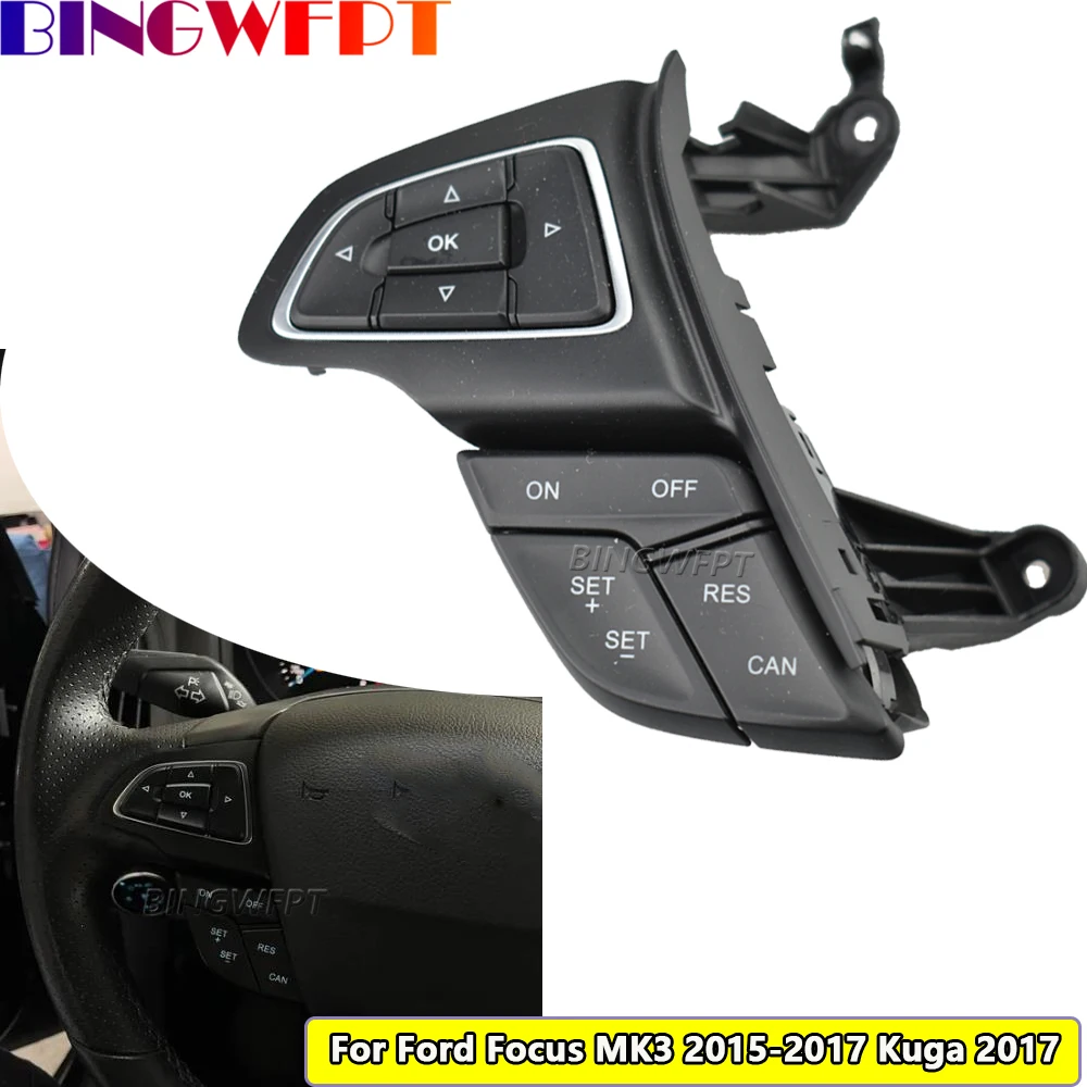 Low Configuration Left Cruise Speed Control Switch High Quality Steering Wheel Button For Ford Focus MK3 2015-2017 Kuga 2017