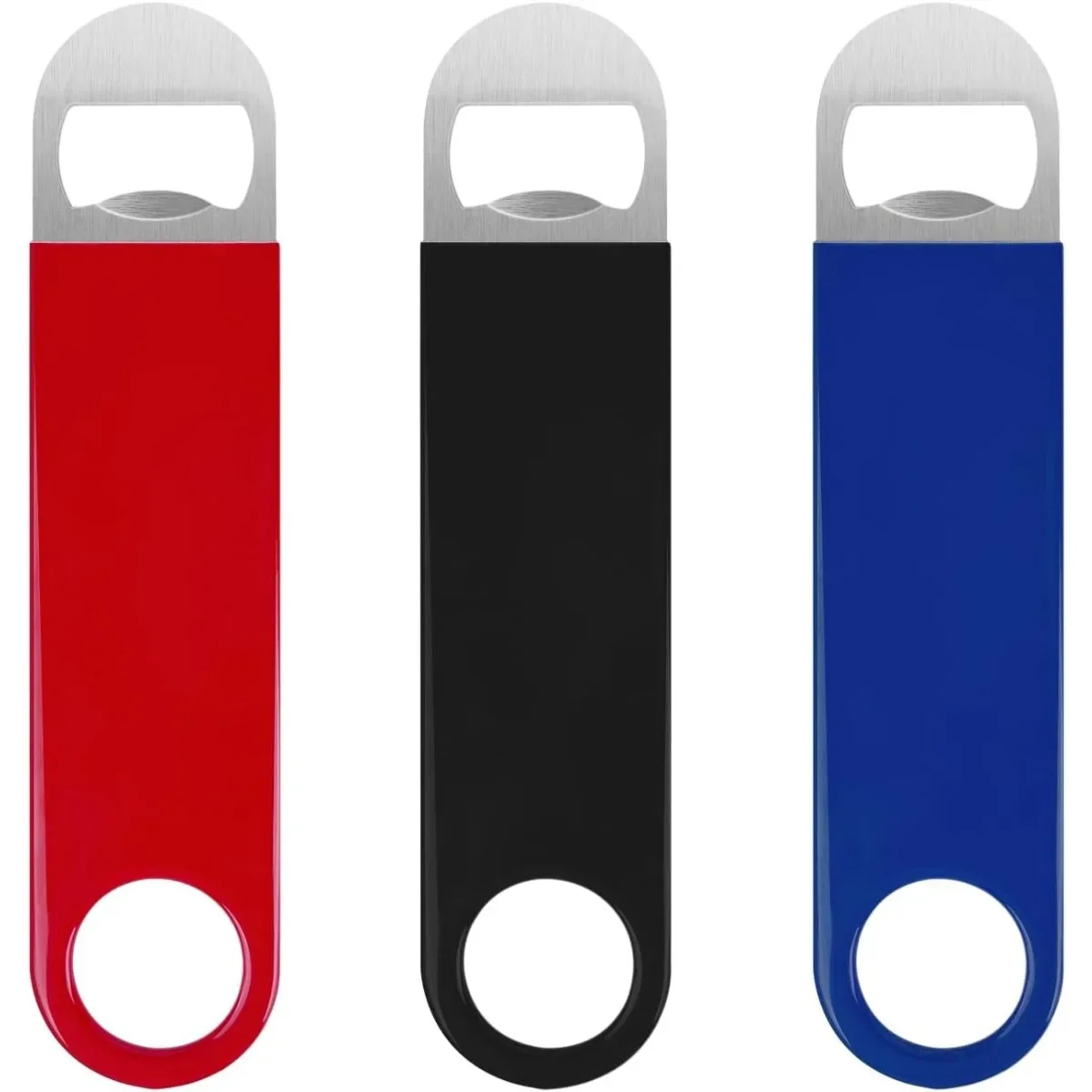 

3Pcs Stainless Steel Beer Bottle Openers Flat Speed Style Three Classic Colors Smooth Surface Labor-saving Portable Bar Tools Sturdy Durable Drink Opener for Daily Drinking Home Gathering Party Bar Entertainment and Holiday Gift Giving
