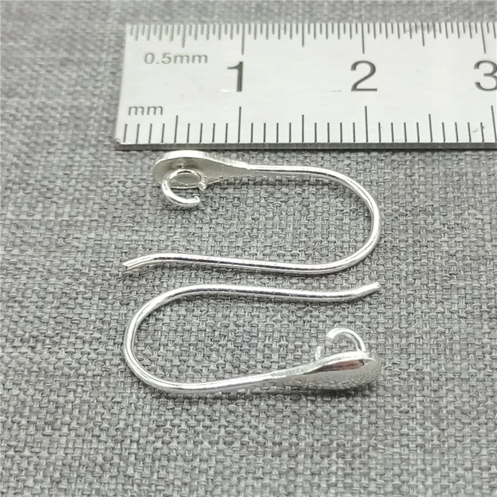 6prs Sterling Silver Earring Wires w/ Open Ring 925 Silver Teardrop Water Drop Ear Hooks