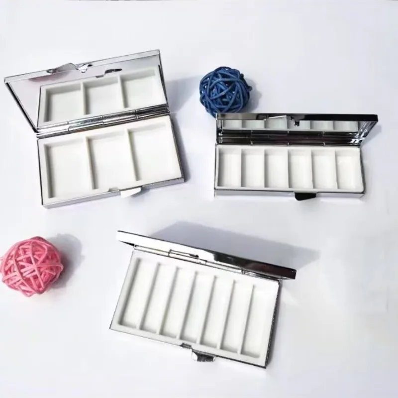 

12 Grid Mini Mirror Metal Box Watercolor Pigment Packaging Box Art Students Outdoor Travel Watercolor Painting Pigment Palette