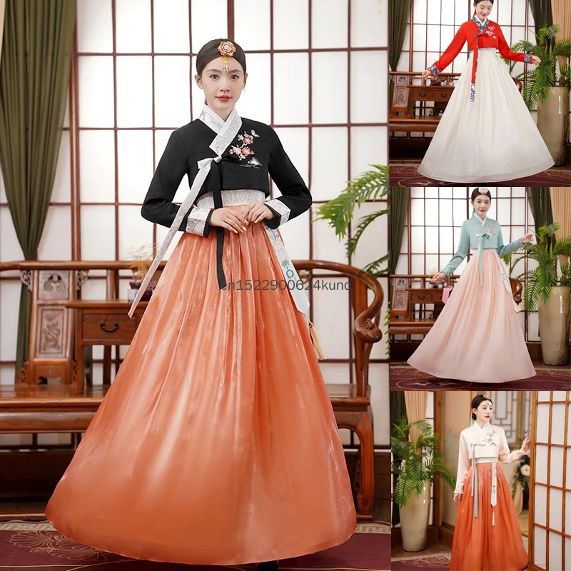 New Traditional Hanbok Dress Korean Ethnic Costumes for Women Asian Palace Princess Yanji Princess Cosplay Performance Wear