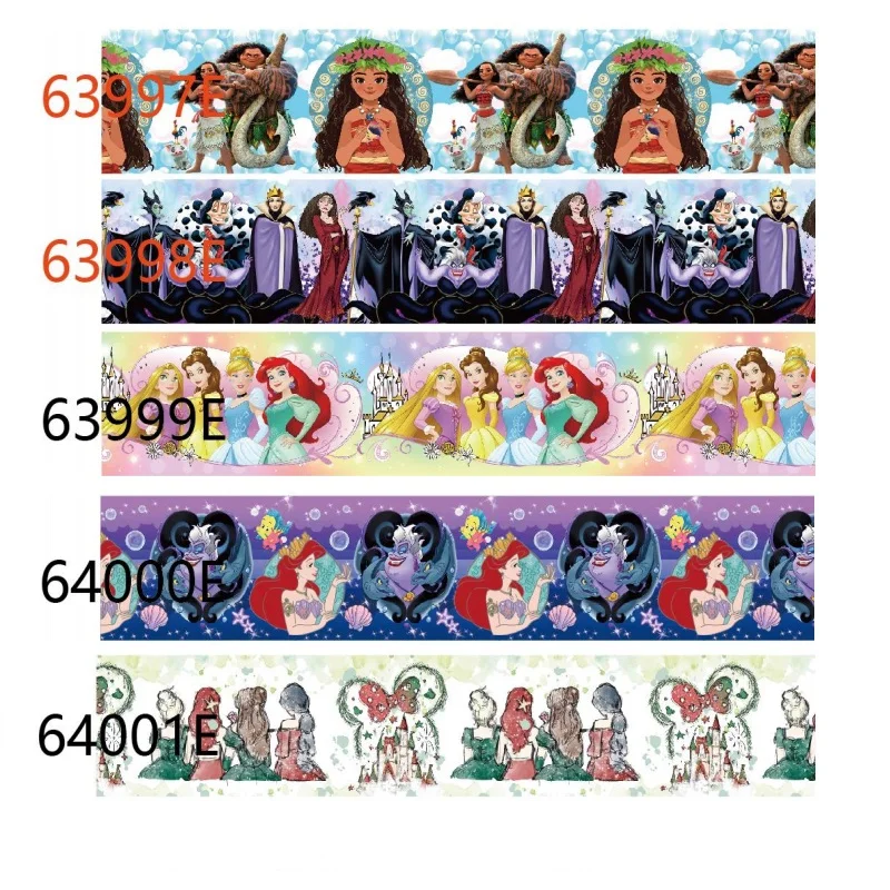 5Yards Disney Princess Alice in Wondeland Moana Grosgrain Ribbon 25MM 38MM for Hairbows DIY 10y 20y 50y