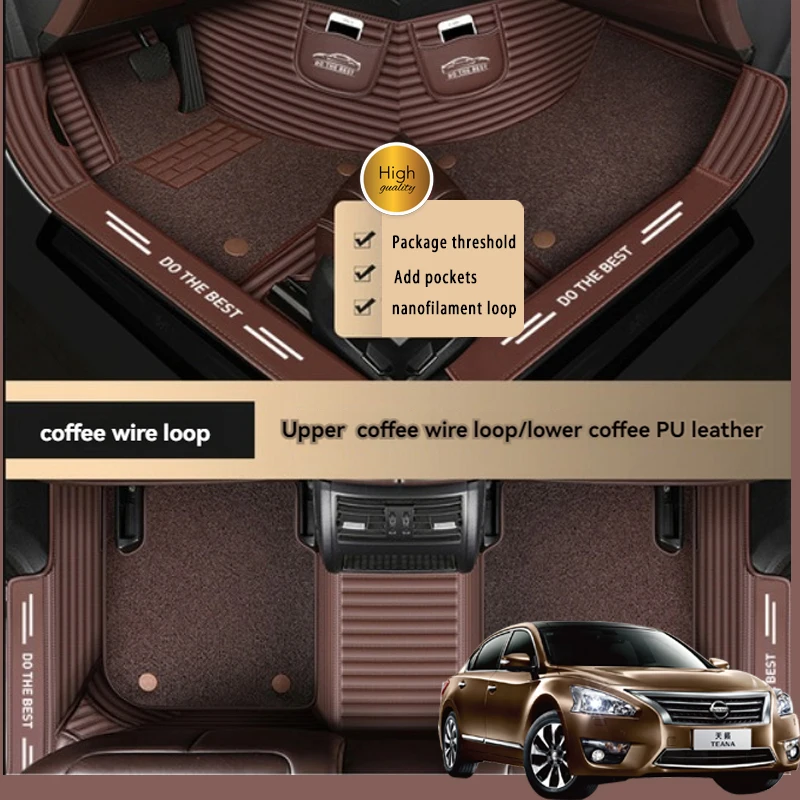 

7D Custom Double-layer Leather Car Floor Mats For Lincoln All Models Navigator MKS MKZ MKC MKX MKT Auto Accessories Car-Styling