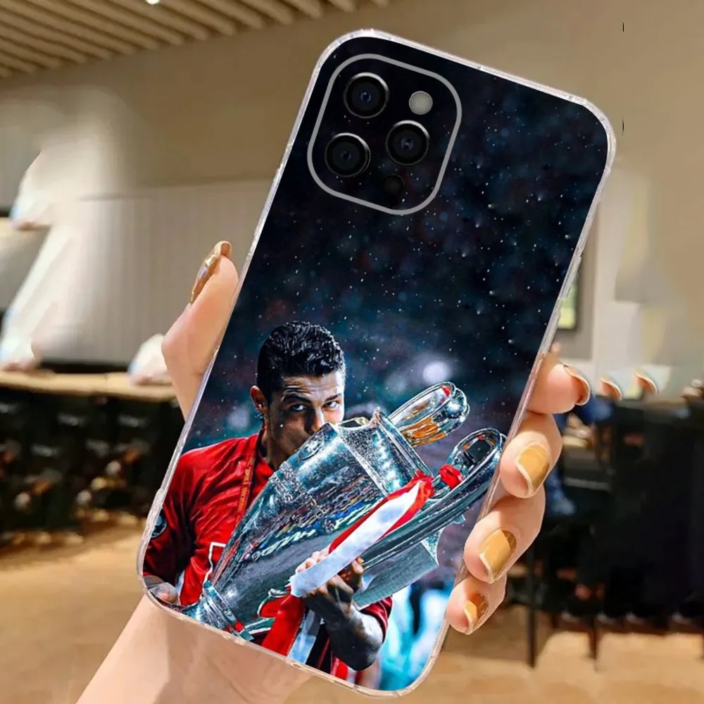 R-Ronaldo Cool CR7 футбольный чехол для телефона для iPhone 16,15,14,13,12,11 Plus, Pro, Max, XR, XS, X, 7,8 SE, мини-прозрачный силиконовый мягкий чехол
